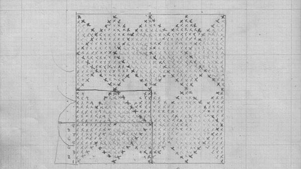 Image Showcasing Drawing of Pringle of Scotland Iconic Argyle Pattern