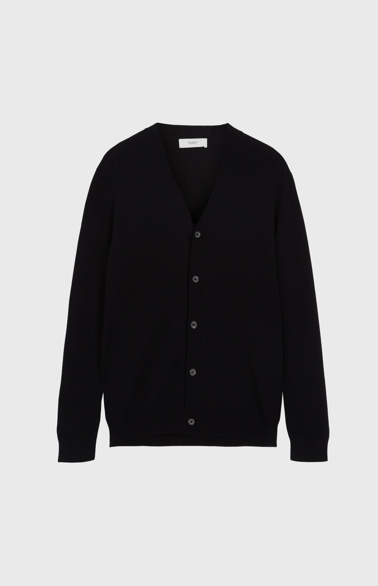Pringle of Scotland Men's Cashmere Cardigan in Black. Product shot