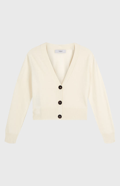 Pringle of Scotland Women's Cropped Cashmere Cardigan In Off White