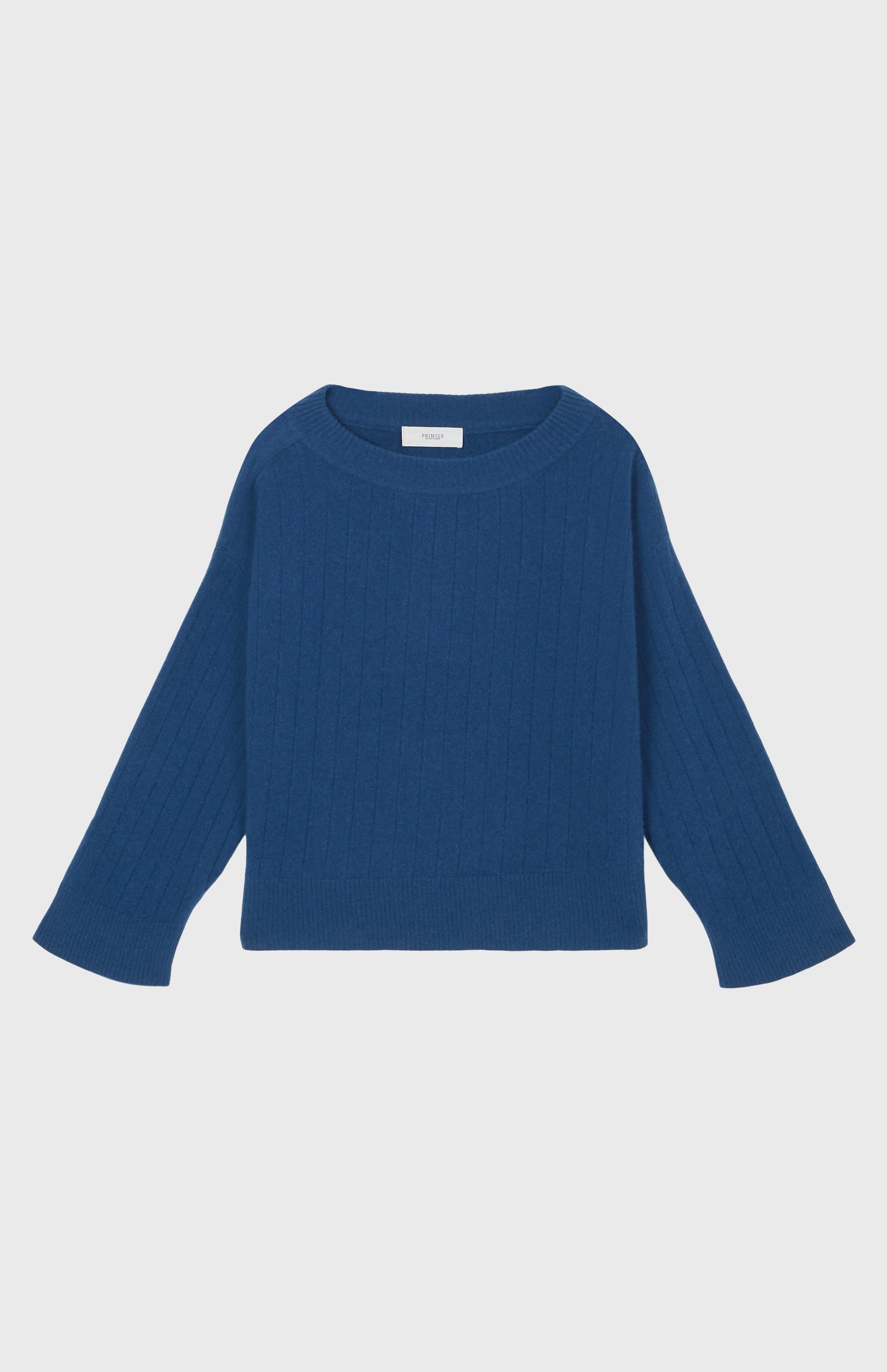 Pringle of Scotland Cashmere Blend Wide Neck Rib Jumper In Night Sky