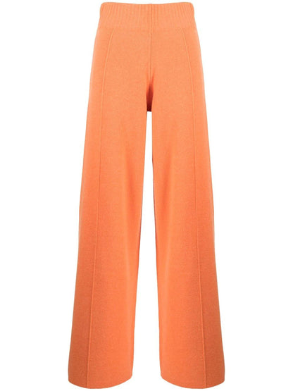 Women's Cashmere Blend Trousers In Burnt Orange