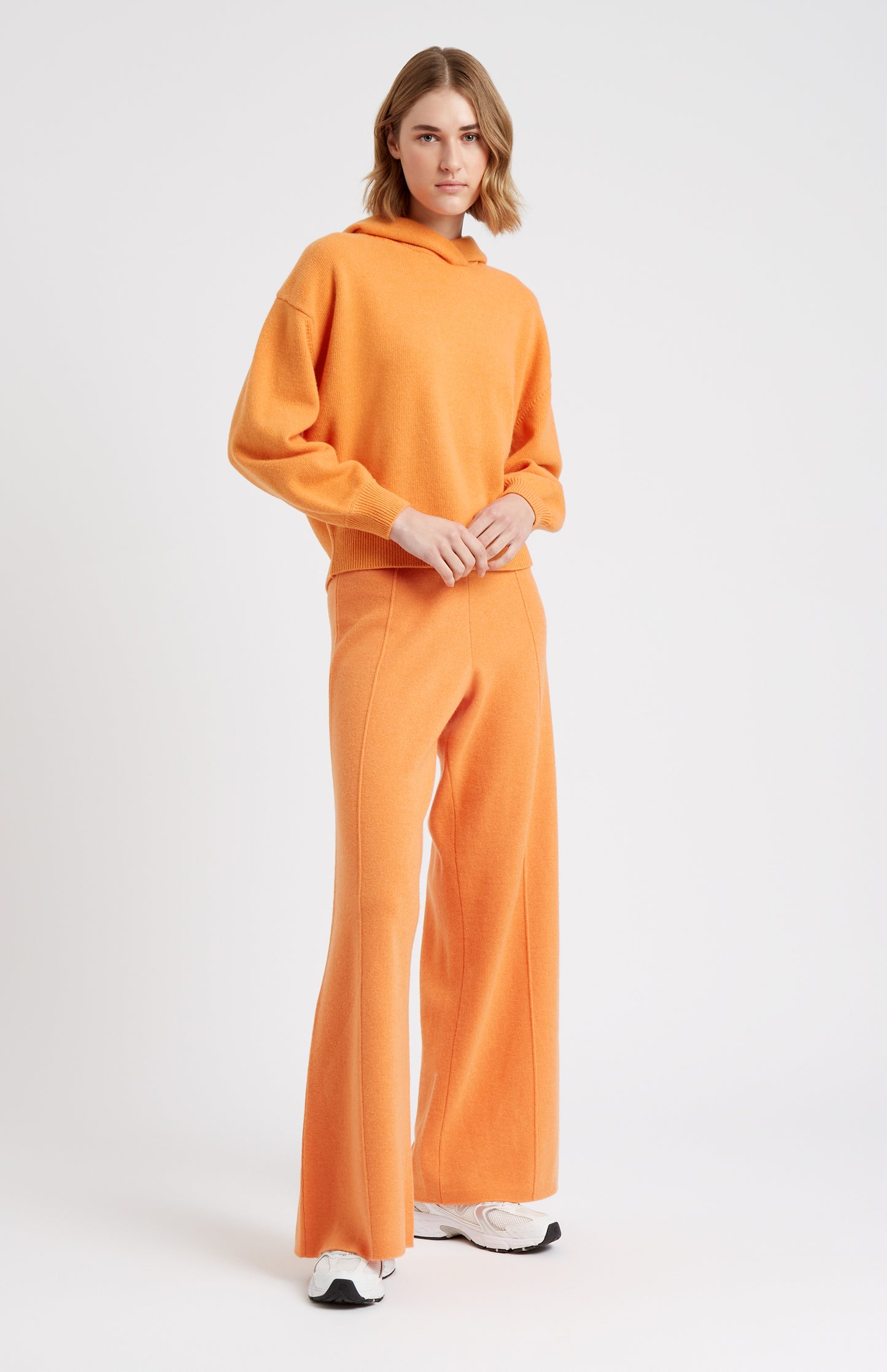 Pringle of Scotland Women's Cashmere Blend Trousers In Burnt Orange with matching hoodie